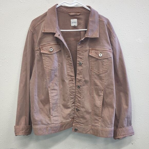 J. Jill Denim Maeve Pink Denim Jacket Women’s 2X #734 - Picture 1 of 6